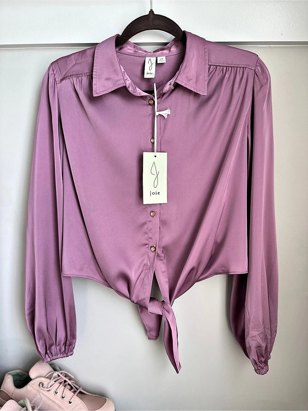 joie tie-front blouse in Purple Size Small NWT
